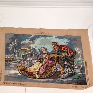 Vintage Collection De Paris Finished Victorian Winter Needlepoint L’hiver